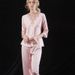 2026 New Silk Pajamas Medium Sleeves Trousers Women's Suit Ice Silk Thin_ecoleips.com