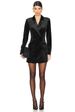 Women's Velvet Blazer Dress Set – Elegant Loose Fit Suit Dress With Jacket & Skirt (Black/Dark Green/Burgundy)_ecoleips.com