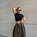 Cross-border European And 2025 Military Green American Retro Drapey Floor-length Curved Cut Unisex Loose Casual Wide-leg_ecoleips.com
