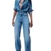 Women's Clothing Jumpsuit With Collar Women’s Denim Jumpsuit – Spring 2025 Casual Long Sleeve Romper With Button Details & Relaxed Fit (XS-L, Blue)_ecoleips.com