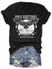 Women's Short Sleeved Wing Tops Summer Cartoon Print Round Neck Loose Short Sleeved T Shirt Tops_ecoleips.com