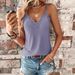 European And American Cross-Border New Style Women's Tank Whsale Fashion Sexy Solid Color Tops Lace Trim_ecoleips.com