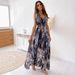 Cross-border European And American Fashion Foreign Trade Women's Clothing 2025 Summer New Backless Floral Print Tie-dye_ecoleips.com