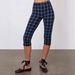 Women's Plaid Cropped Pants European American Style Straight Leg Casual Stretchy Slim Fit Capri Trousers for Spring/Autumn & Summer_ecoleips.com