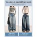 2025 Spring/Summer New Light Blue Wide-Leg Jeans For Women, Unique Design, High Waist, Slimming, Versatile, Floor-Length_ecoleips.com