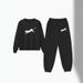 Women's Fleece Lined Long Sleeve Sweatshirt And Jogging Pants Set Cheetah Logo Print Casual Autumn Winter Two Piece Outfit_ecoleips.com