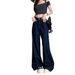 Vintage Washed Dark Blue Straight-Leg Jeans For Women, High-Waisted, Loose, Slimming, Youthful, Stylish, Hip-Covering,_ecoleips.com
