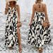Women's Clothing Hollow Twisted Halter Neck Printed Dress Temperament Romantic Style_ecoleips.com