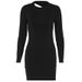 European And American Style Cross-Border Women's Clothing 2025 Summer Solid Color Round Neck Backless Slim Fit Bodycon_ecoleips.com