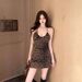 Mini Leopard Print Wrap Bodycon Dress Women Sexy Backless Short Skirt Slimming Belted Shoulder Strap Autumn Season_ecoleips.com