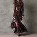 New Retro Modern Stand Collar Zipper High Slit Waist Cinching Elegant Socialite Dress For Women From Europe And America_ecoleips.com