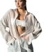 Summer Women's Pure Color Fashion Buttoned Shirt Collar Top With Long Sleeves_ecoleips.com