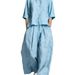Women's Summer Linen Shirt Set European American Style Wide Leg Pants Two Piece Casual Commuter Loose Fit Short Sleeve_ecoleips.com