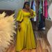 Women's Clothing American Style Square Neck Tie Waist Lantern Sleeve A-Line Dress Long Skirt Sweet Fresh Summer New 2026_ecoleips.com
