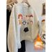 Women's Fleece Lined Long Sleeve T-Shirt round Neck Thick Sweatshirt American Style Loose Heavyweight Top for Autumn Winter Men's Couple_ecoleips.com
