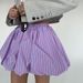 Women's High-Waisted French Pleated Skirt Striped Color Block Fluffy Short Skirt Style New_ecoleips.com