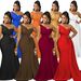 Elegant One-Shoulder Party Dress For Women - Stretchy Bodycon Long Dress With Ruffle Detail In Solid Colors_ecoleips.com