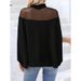 Women's Fashion Mesh Off-Shoulder T-Shirt Batwing Sleeve High Neck Top Spring Autumn New Style_ecoleips.com
