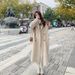 Pink Single Layer Thin For Women 2023 Autumn Winter New Korean Loose Mid-Length Hepburn Style Woolen Coat_ecoleips.com