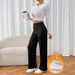 Women's Clothing Women's Autumn Winter Thermal Wide Leg Pants Fleece Lined Thickened Casual Versatile Lambswool Pants_ecoleips.com