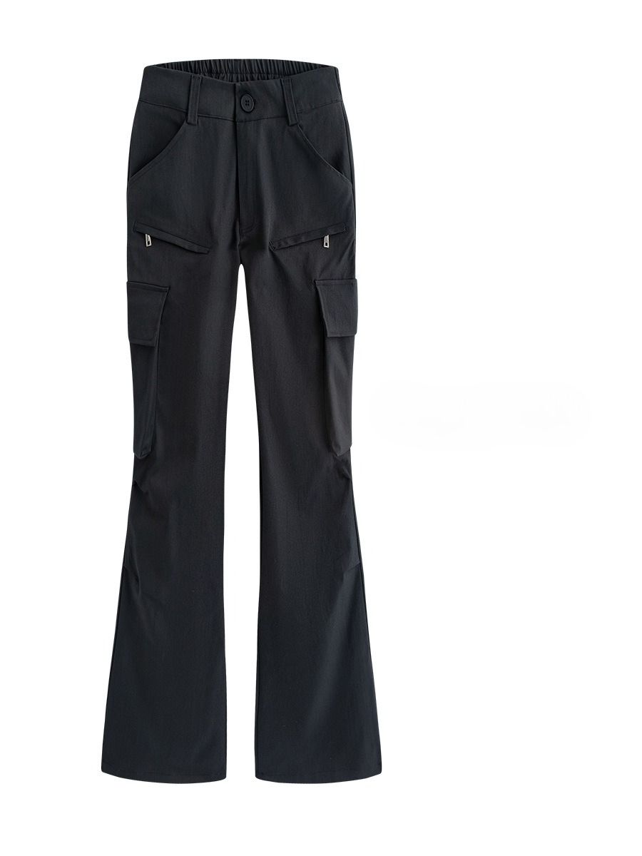 K Micro Pull Work Pants Women's New Retro Outdoor Loose Wide Leg Slimming Casual Pants_ecoleips.com