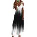 2023 European And American Cross-Border Women's Summer New Lace Strap V-Neck Fashion Printed Loose Dress_ecoleips.com