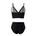 Women's Fashionable Sexy Three Piece Swimsuit Hollow Out Design Bikini Set Regular Size Polyester Nylon Vacation Style_ecoleips.com