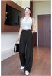 K Women's New Casual Thin Style High Waist Slimming Straight Leg Hanging Wide Leg Pants Long Pants_ecoleips.com