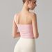 Vest With Fixed Cups, Tight-Fitting, Beautiful Back Yoga Bra, Long Slimming, Solid Color, Pure Desire Fitness Wear For_ecoleips.com