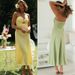 European American Style Solid Color Strapless Long Dress Gathered Back Fitted Waist New Arrivals Women's Clothing_ecoleips.com