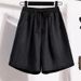 Denim Shorts Women's Summer New Thin Ice Silk Casual Five Point Large Size Loose Wide Leg High Waist Old A Line Pants_ecoleips.com