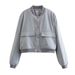 K New European And American Style Women's Clothing With Large Pockets, Stand-up Collar Jacket;_ecoleips.com