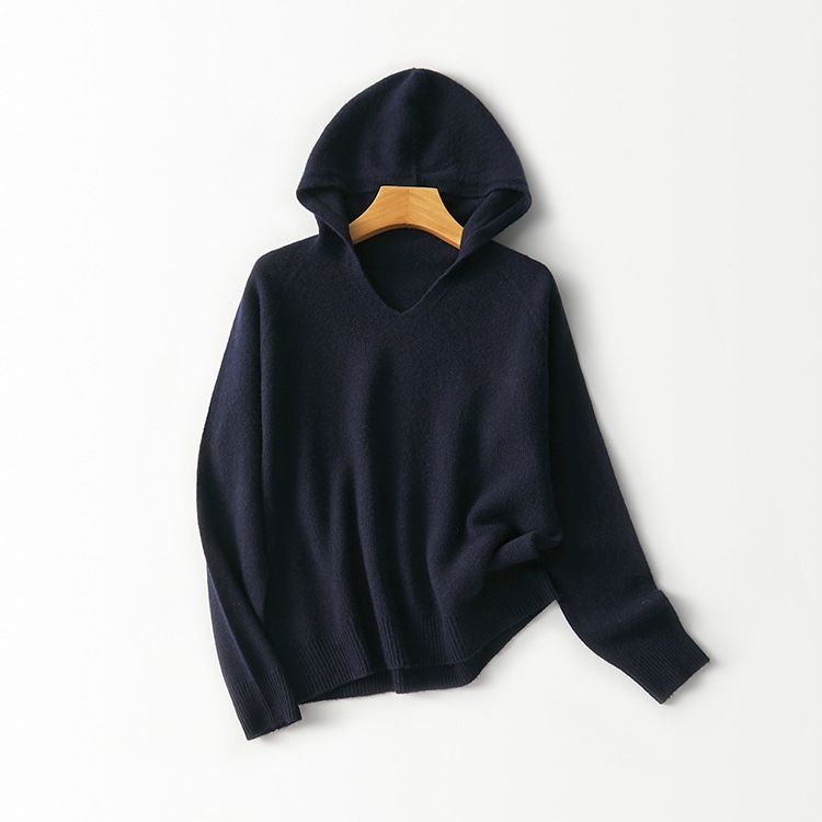 girl Japan Shima Sei Seamless One-piece Full Hooded Knit Soft Skin-friendly Loose Slimming Warm Wool Sweater_ecoleips.com