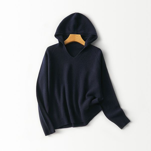 girl Japan Shima Sei Seamless One-piece Full Hooded Knit Soft Skin-friendly Loose Slimming Warm Wool Sweater_ecoleips.com