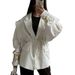 Voya Women's French Elegant Commuting Solid Color Lace Up Suit Collar Spring Coat With Multiple Colors To Choose From_ecoleips.com