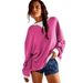 Women's Street Style Contrast Color Ribbed Long Sleeve Round Neck Sweater Jacket Loose Shoulder Top For Spring And Autumn_ecoleips.com