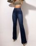 Women's Clothing Elastic Waist High Waist Elastic Tights Slightly Flared Hip Lifting Denim Trousers_ecoleips.com