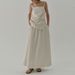 Aria Basics Aria Basics European And American Linen-cotton Summer Simple Side-slit Double-pocket A-line Skirt, Loose Elastic Waist Half Skirt_ecoleips.com
