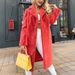 girl Girl 2025 European And American Cross-Border Women's Fashion Autumn Winter Elegant Solid Color Lace-Up Lapel Plush Mid-Length_ecoleips.com