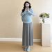 Autumn New Korean Fashion Halter Knitted 2-Piece Maternity Dress_ecoleips.com