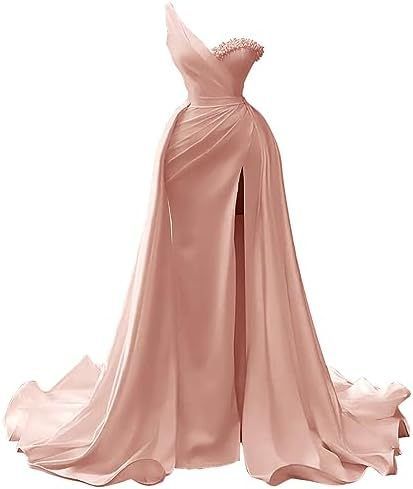 Women's Clothing New Evening Dress One Shoulder V Neck Retro Slit Sexy Party Performance Travel Wedding Evening Dress_ecoleips.com