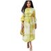 Women's Clothing Print Round Neck Long Sleeve Large Size Waist Dress_ecoleips.com