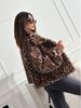 K Fashionable Personality New Furry Leopard Pattern Collarless Short Coat_ecoleips.com