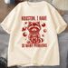 Houston I Have So Many Problems T-shirts Women Funny Raccoon In Space Vintage Animal Space T Shirt Casual Summer Tops_ecoleips.com