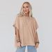 Cross-border European And American Women's Clothing TK2025 Twisted Stripe Round Neck Bat Sleeve Spliced Slit_ecoleips.com