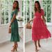 In Tock: New European American Tyle, Popular On AliExpre, Wih, And Amazon, Quare-neck Puff-leeve Floral Long_ecoleips.com