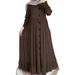 2026 New In Stock Spring And Autumn Cotton-linen Vintage Casual Loose Plus-size Round-neck Ruffled Dress_ecoleips.com