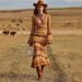 Shein Western Style Autumn And Winter Long Sleeve Striped Dress Women's Clothing_ecoleips.com