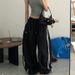 Women's Clothing New Style Personality Trend Drawstring On Both Sides Elastic Waist Wide Leg Trousers_ecoleips.com