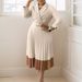 Verve D538 Autumn Winter Women's Suit Collar Fashion OL Elegant Pleated Dress_ecoleips.com